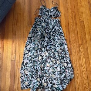 Astr Pastel Floral Maxi Dress with cutouts